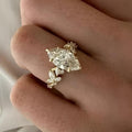 Marquise Cut CZ Diamond Wedding Ring, Anniversary Gift 14K Yellow Gold Plated Sterling Silver