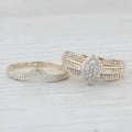 14k Two Tone Gold Plated Sterling Silver Ring Set, Lab Diamond Bridal Band