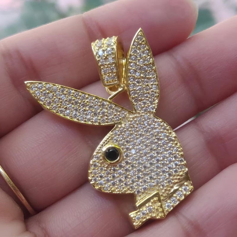 14K Yellow Gold Plated Sterling Silver Moissanite Pendant: Unisex Chain Jewelry