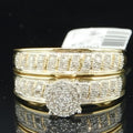 Sterling Silver Moissanite Diamond Wedding Ring Set 14k Yellow Gold Plated
