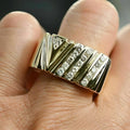 Men's 2Ct Round Moissanite Engagement Ring, 14K Yellow Gold Plated Sterling Silver