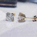 1Ct Cushion Simulated Diamond Solitaire Stud Earrings 14K Yellow Gold Plated