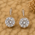 2Ct Round Cut Cubic Zirconia Dangle Hoop Earrings, 925 Sterling Silver