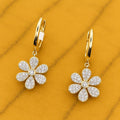 Sterling Silver Women's Flower Drop Drop Earrings, 2Ct Cubic Zirconia Diamond