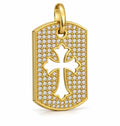 Cross Cutout Dog Tag Pendant, view 1