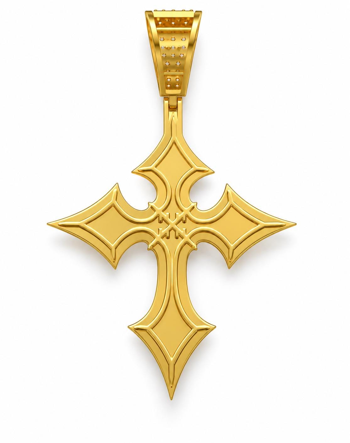 Pointed Baguette Cross Pendant, view 3