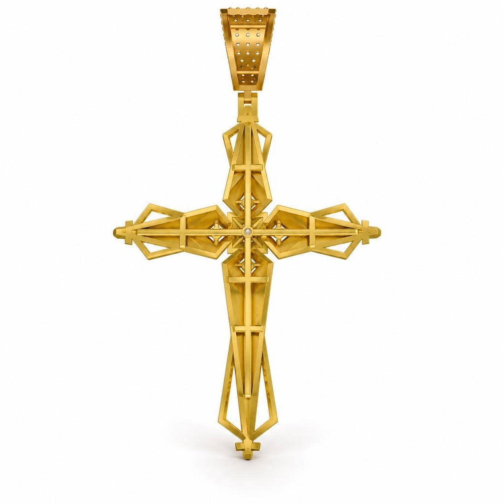 Geometric Cross Pendant, view 3