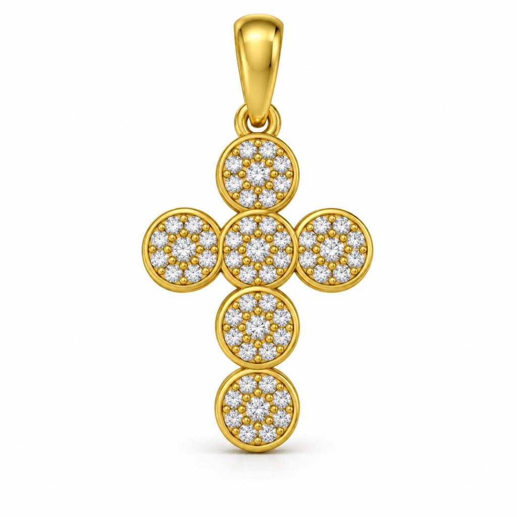 Round Cluster Cross Pendant, view 2
