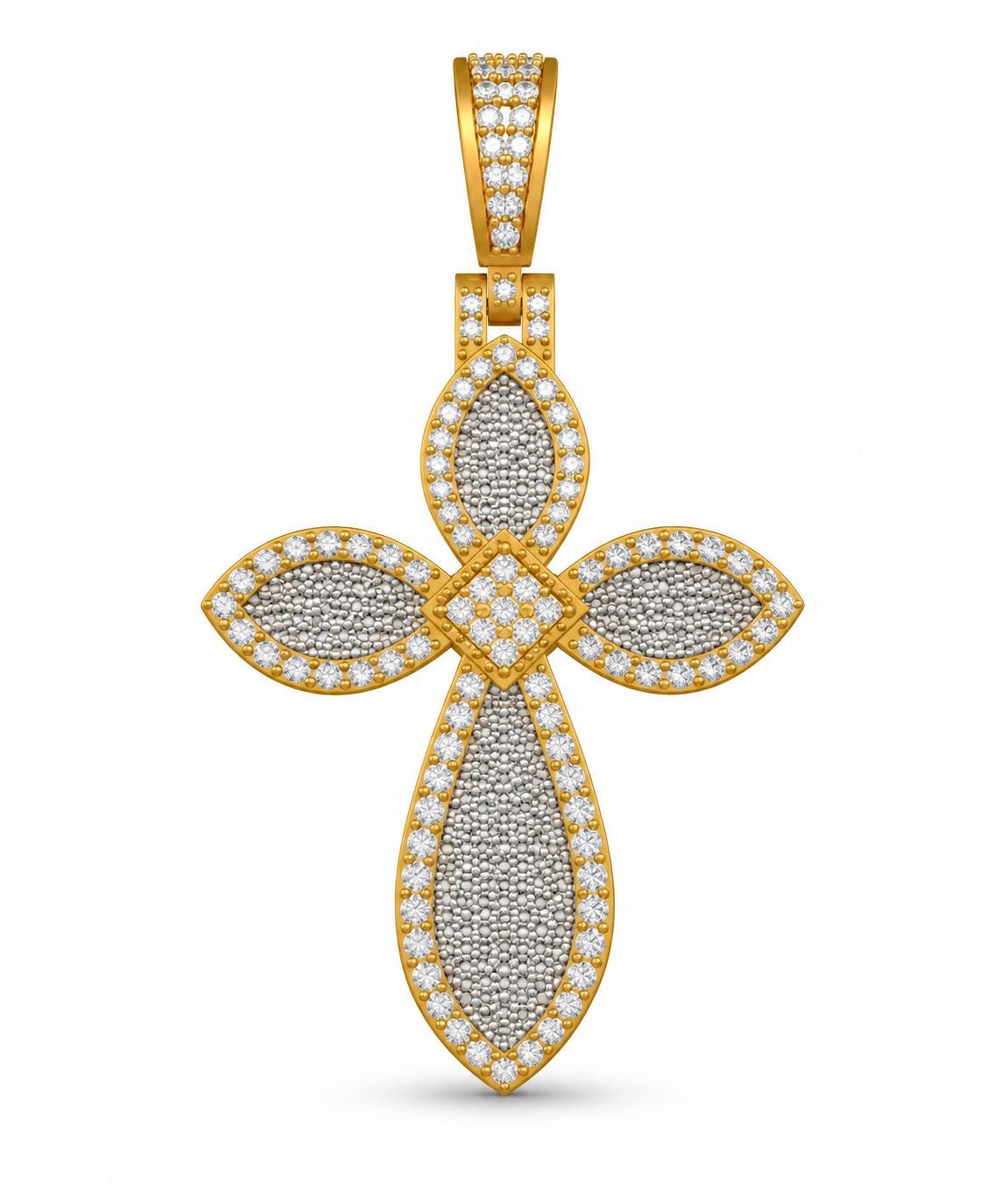 Leaf Cross Pendant, view 2