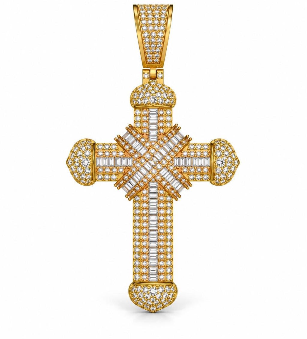 Baguette X Cross Pendant, view 2
