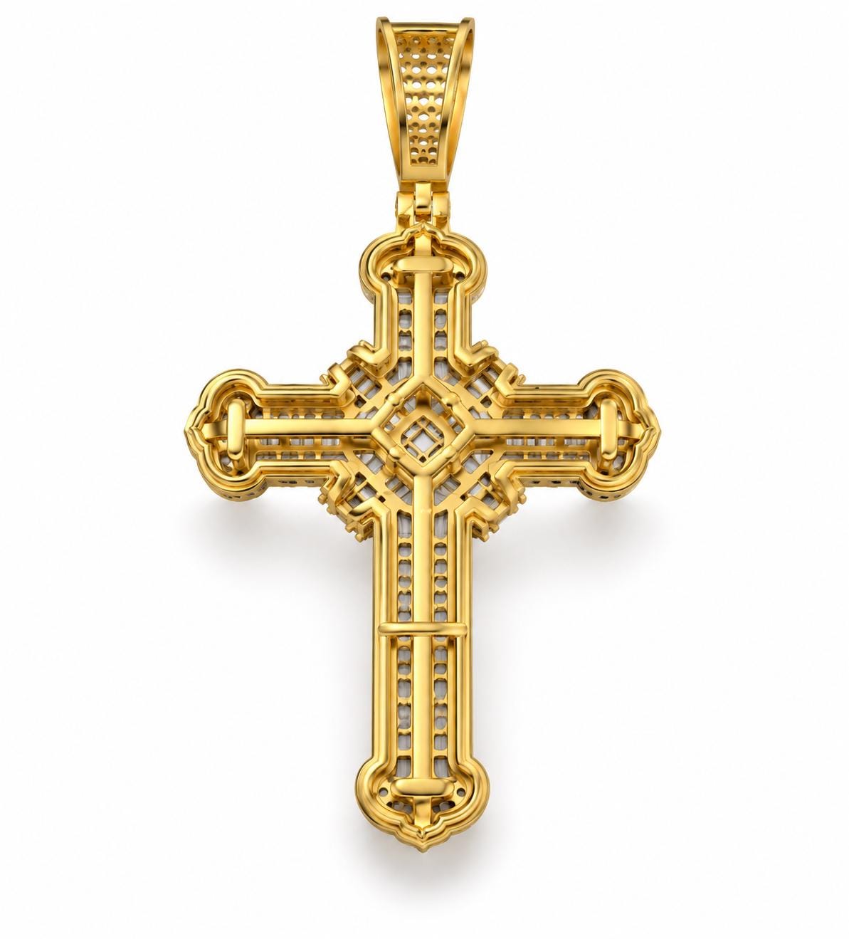 Baguette X Cross Pendant, view 3