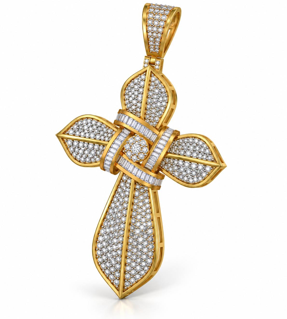 Leaf Cross Pendant, view 1