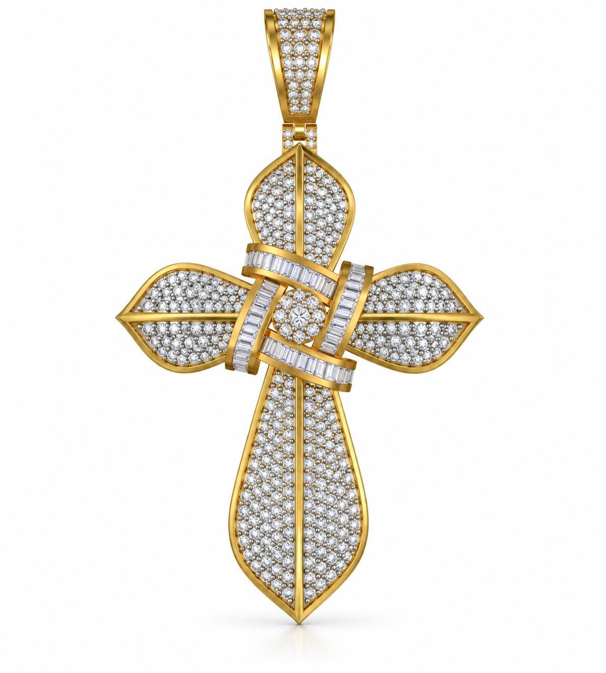 Leaf Cross Pendant, view 2