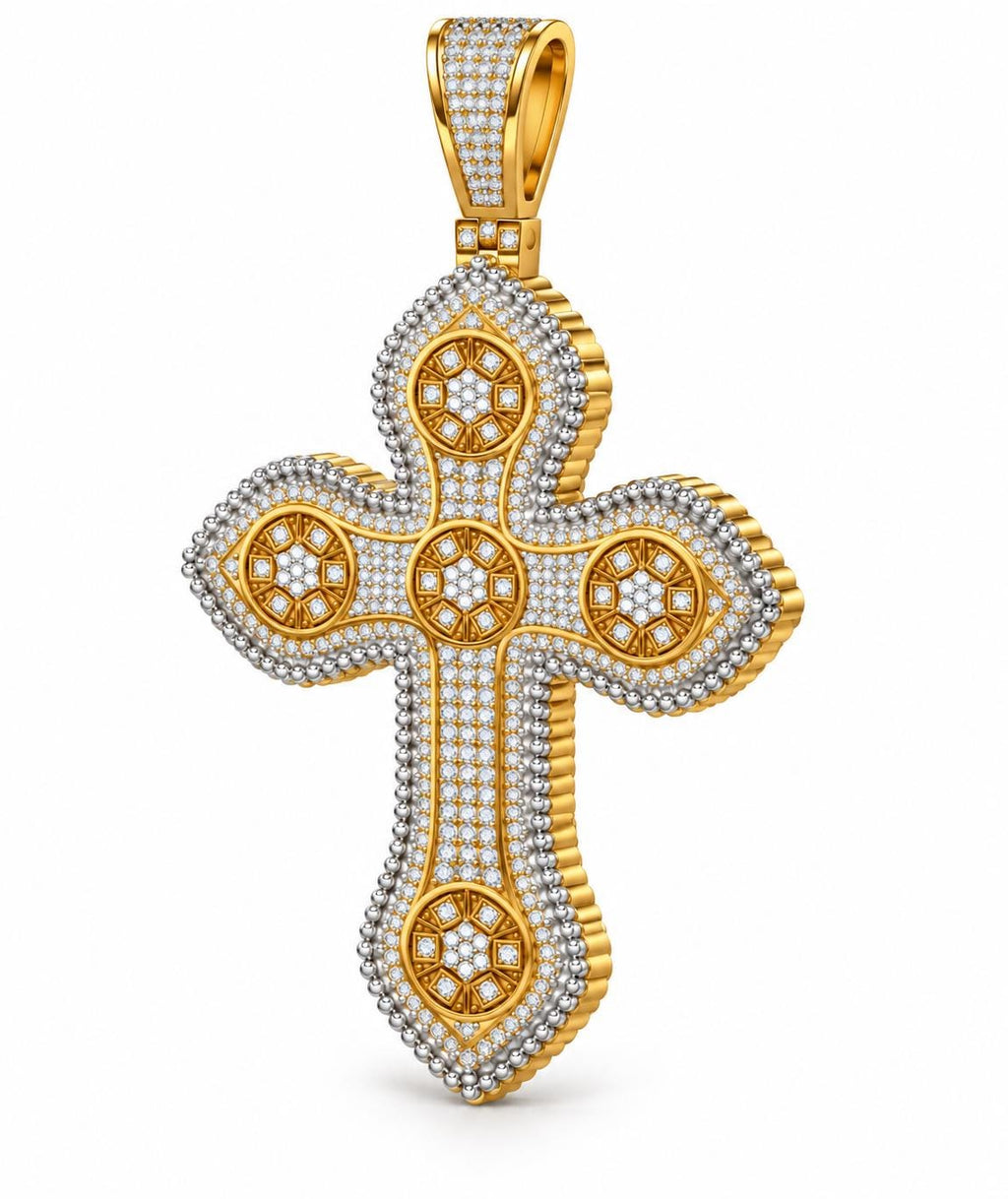 Rosette Cross Pendant, view 1