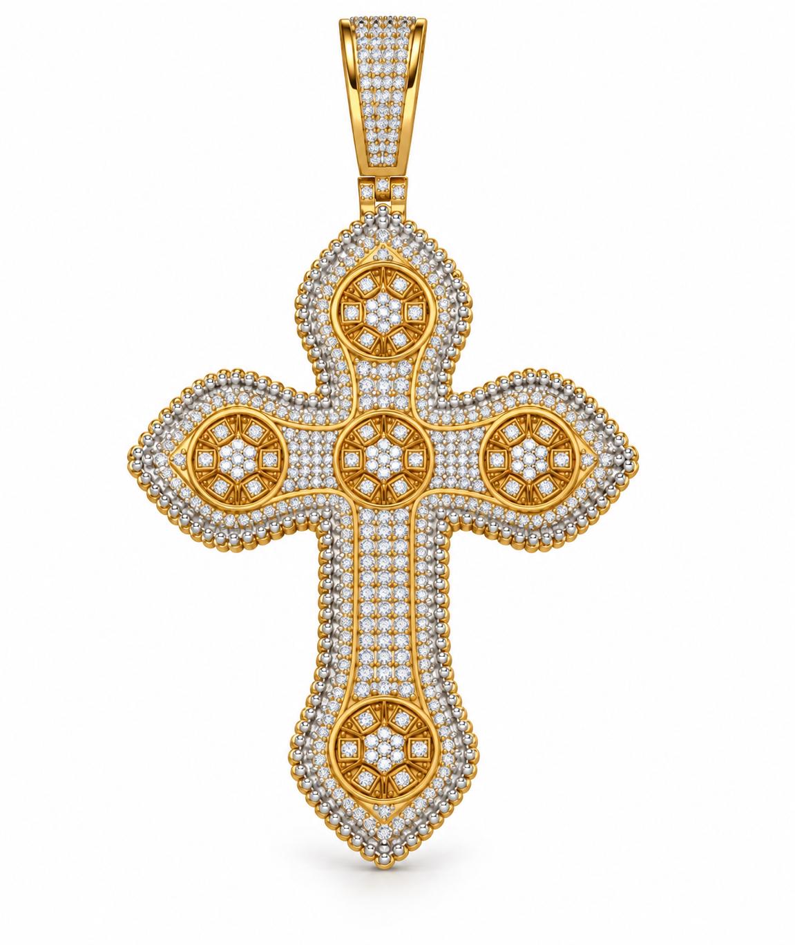 Rosette Cross Pendant, view 2