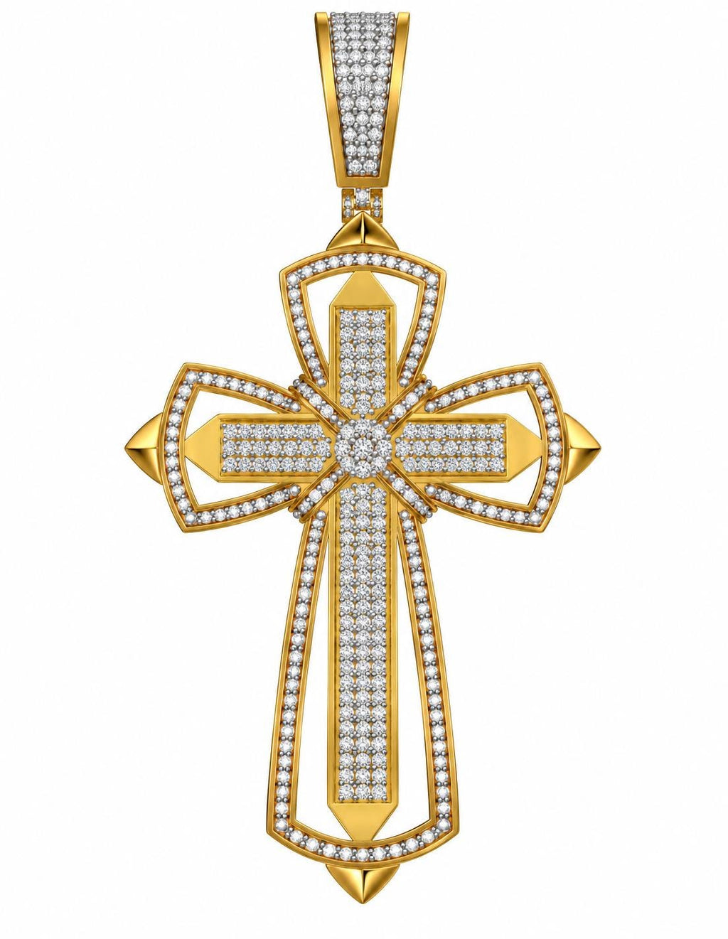 Open Outline Cross Pendant, view 2
