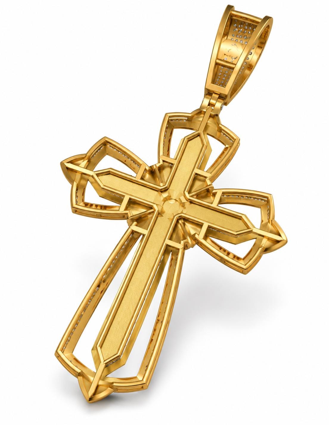 Open Outline Cross Pendant, view 3
