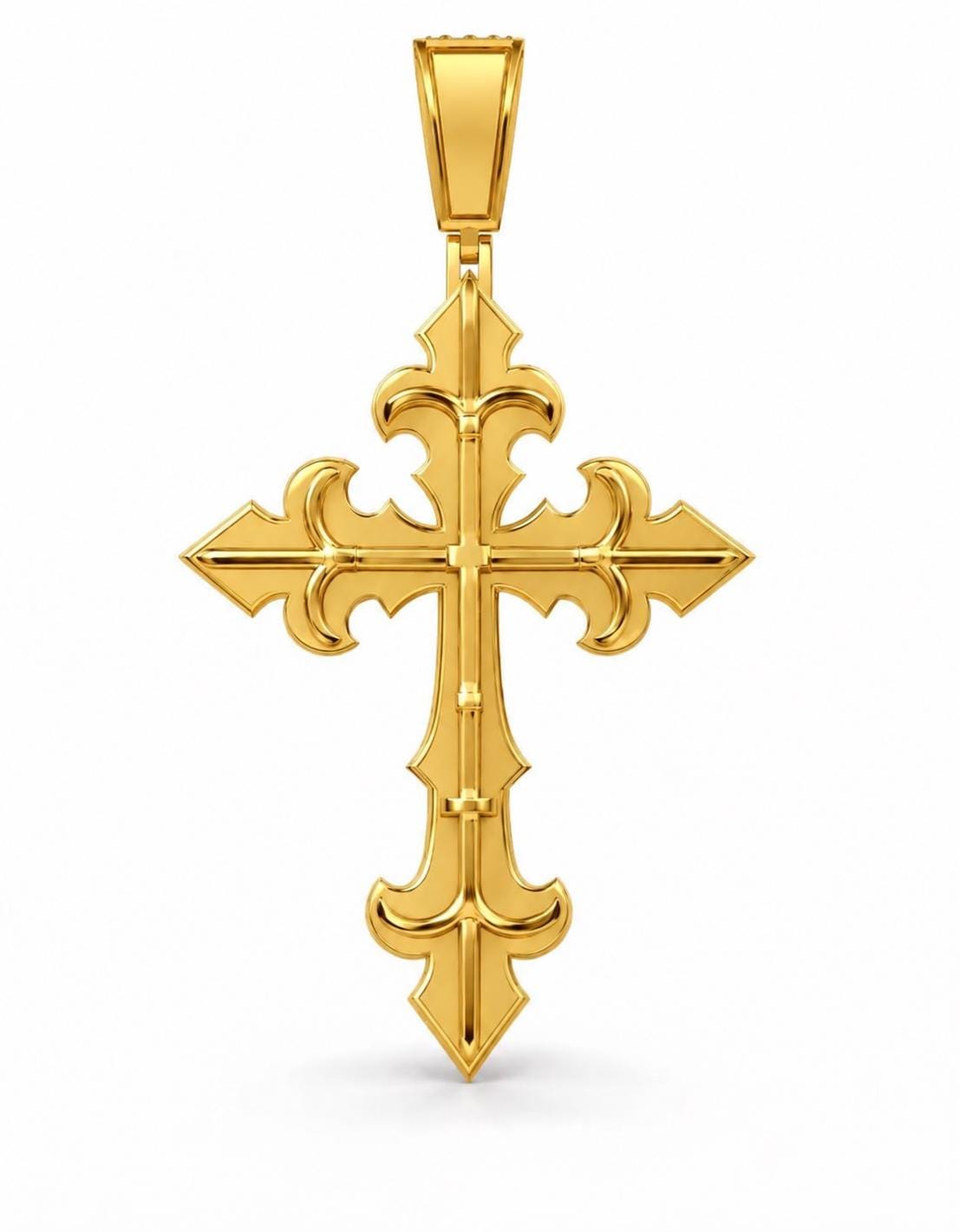 Layered Baguette Cross Pendant, view 3