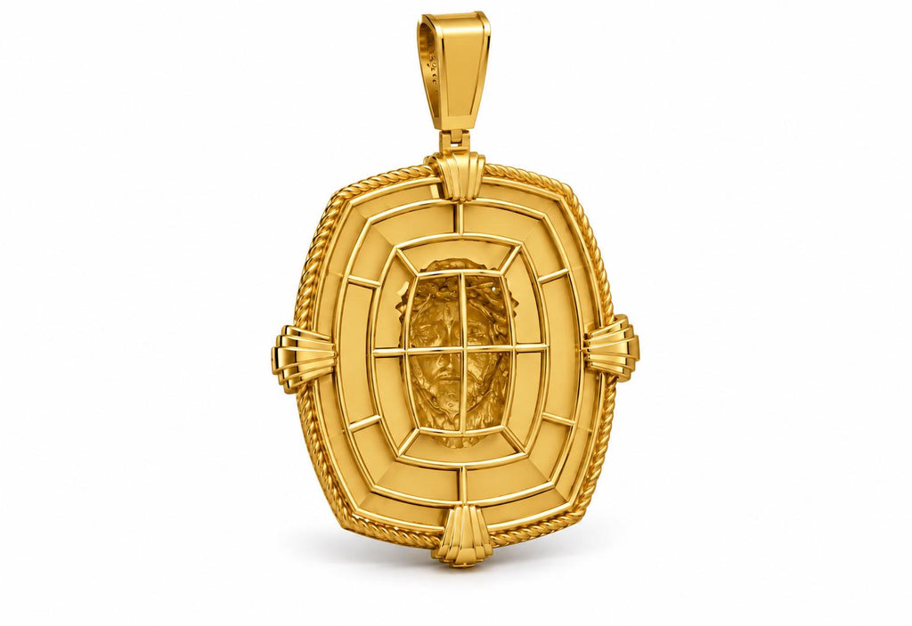 Jesus Sunburst Medallion Pendant, view 3
