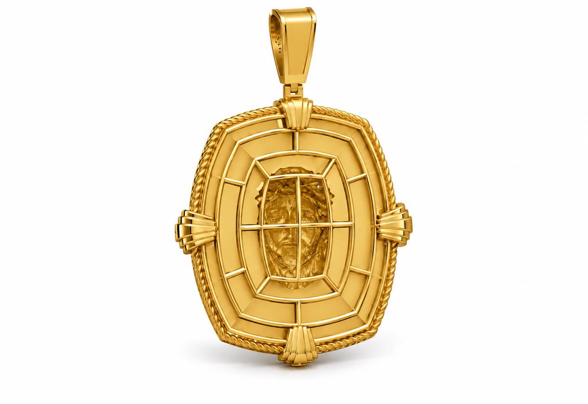 Jesus Sunburst Medallion Pendant, view 3