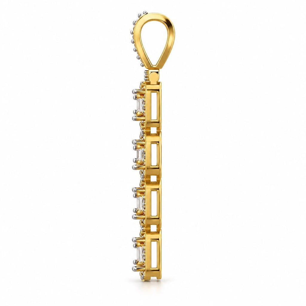 Baguette Halo Cross Pendant, view 4