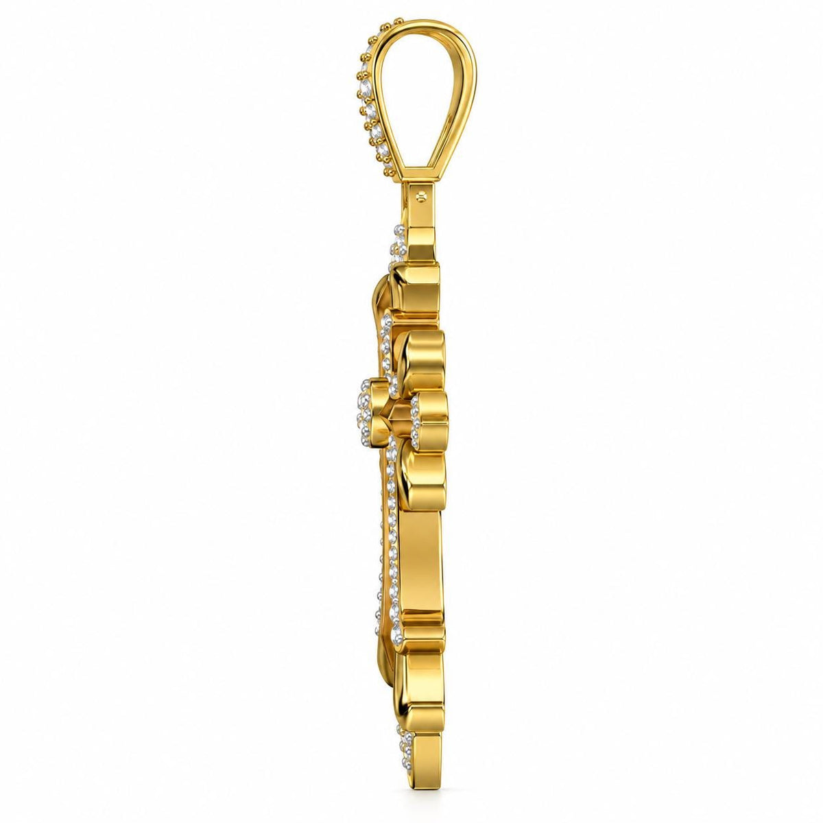 Fleur Scroll Cross Pendant, view 4