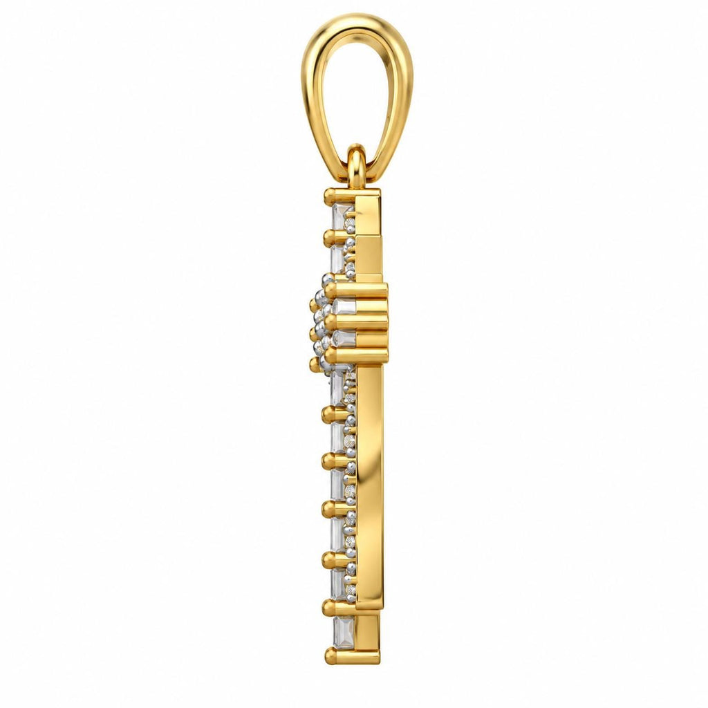 Small Baguette Cross Pendant, view 4