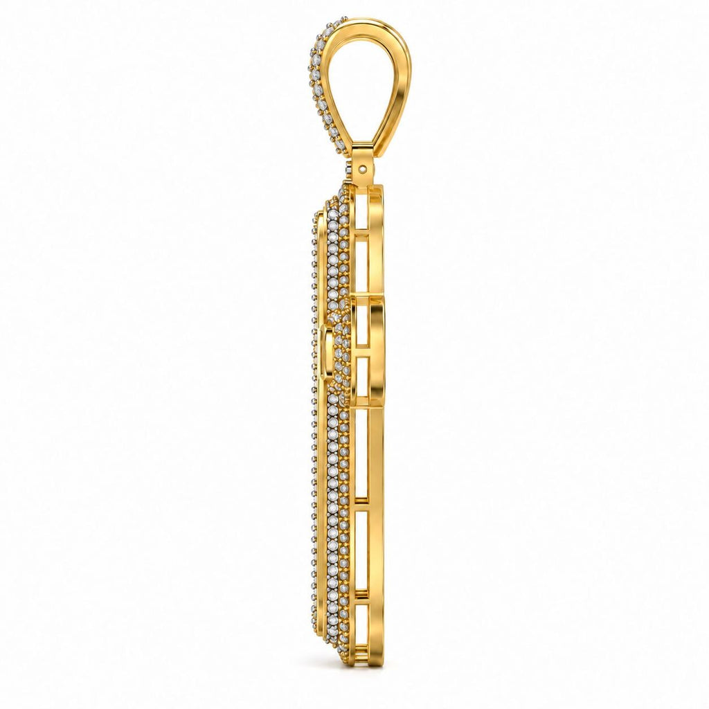 Rounded Pave Cross Pendant, view 4