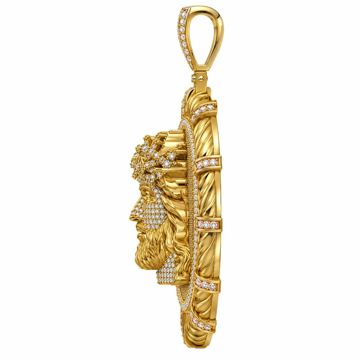 Round Jesus Crown Pendant, view 4