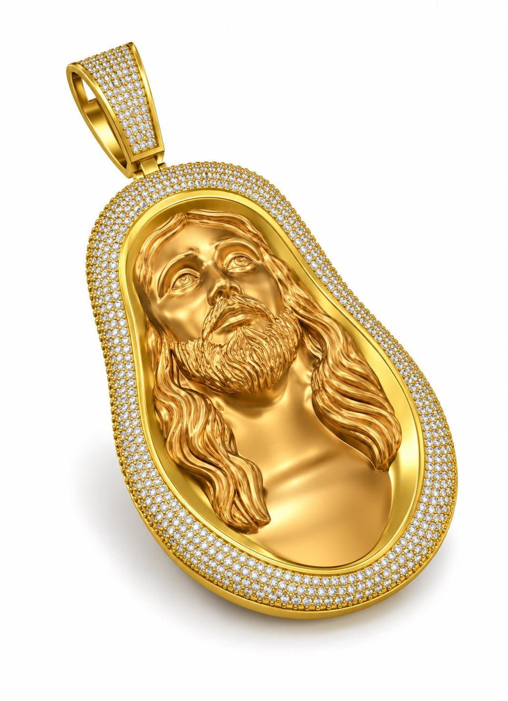 Pear Jesus Bust Pendant, view 1