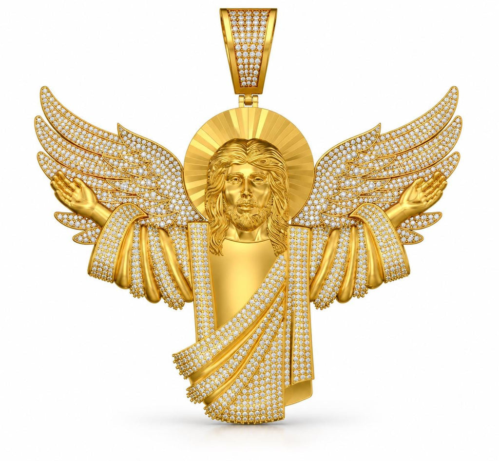 Jesus Halo Wings Pendant, view 3