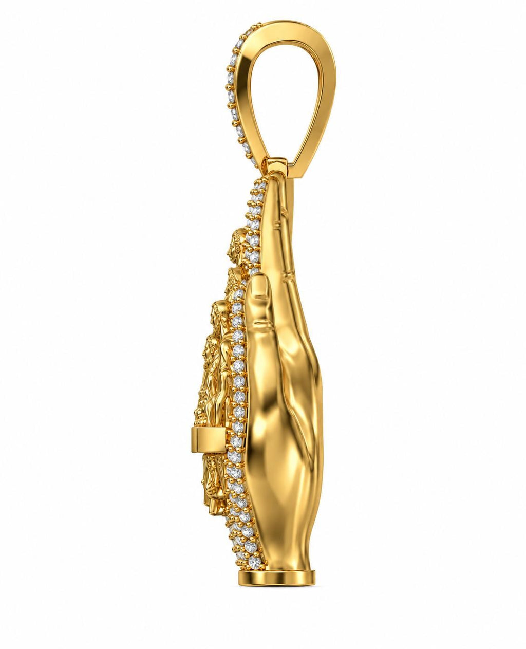 Jesus Prayer & Last Supper Hands Pendant, Optional Engraving, view 3