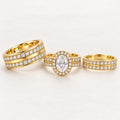 Oval Moissanite His & Her Trio Ring Set, 925 Sterling Silver