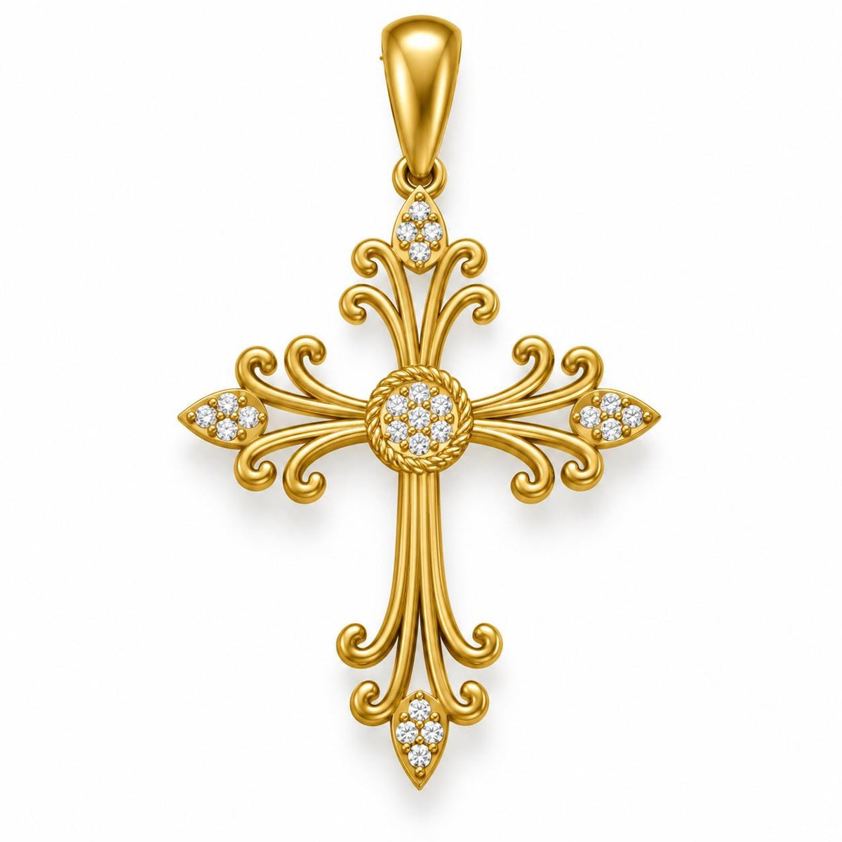 Scroll Cross Pendant, view 2