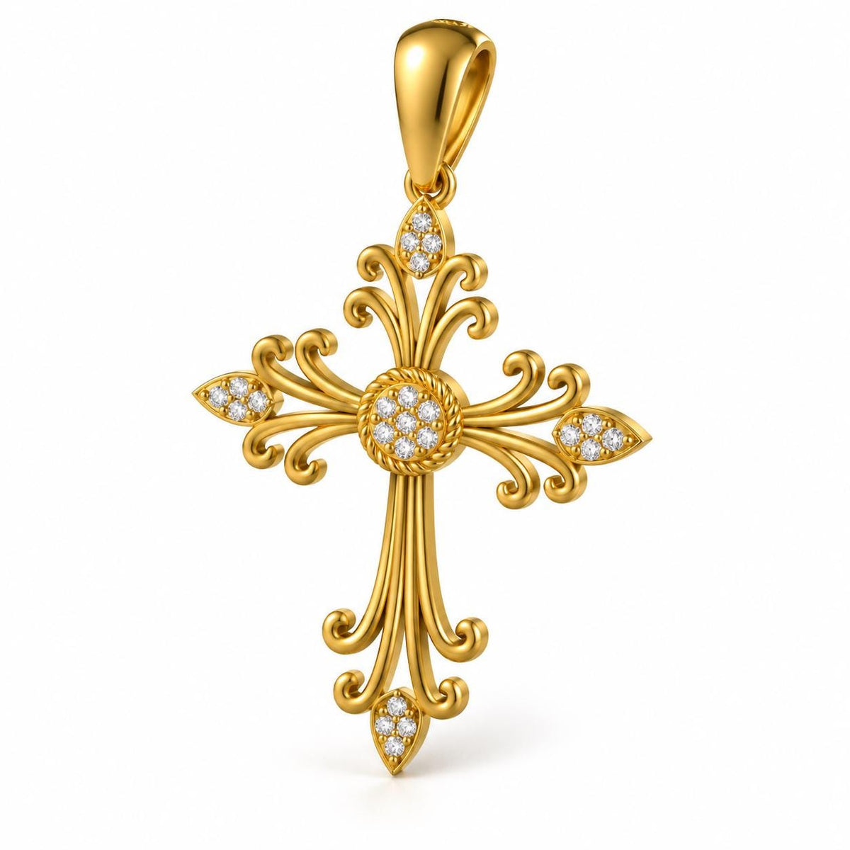 Scroll Cross Pendant, view 1