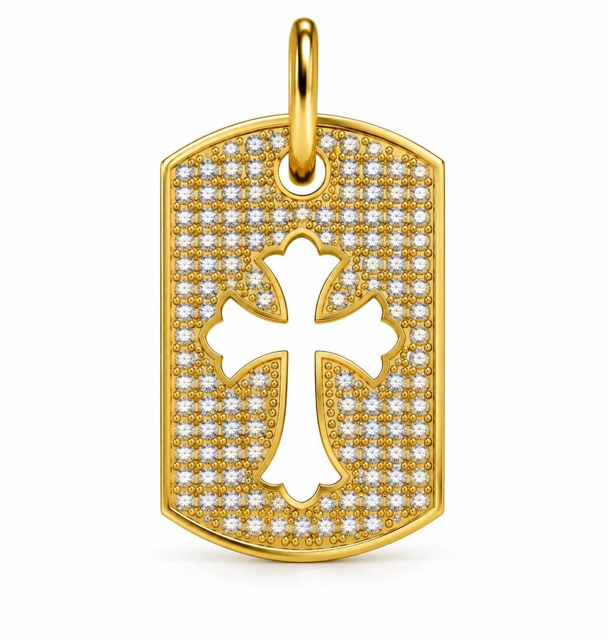 Cross Cutout Dog Tag Pendant, view 2