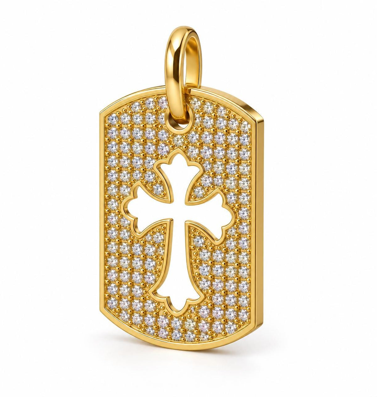 Cross Cutout Dog Tag Pendant, view 3