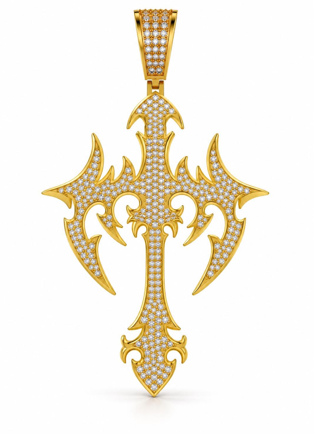 Tribal Gothic Cross Pendant, view 2