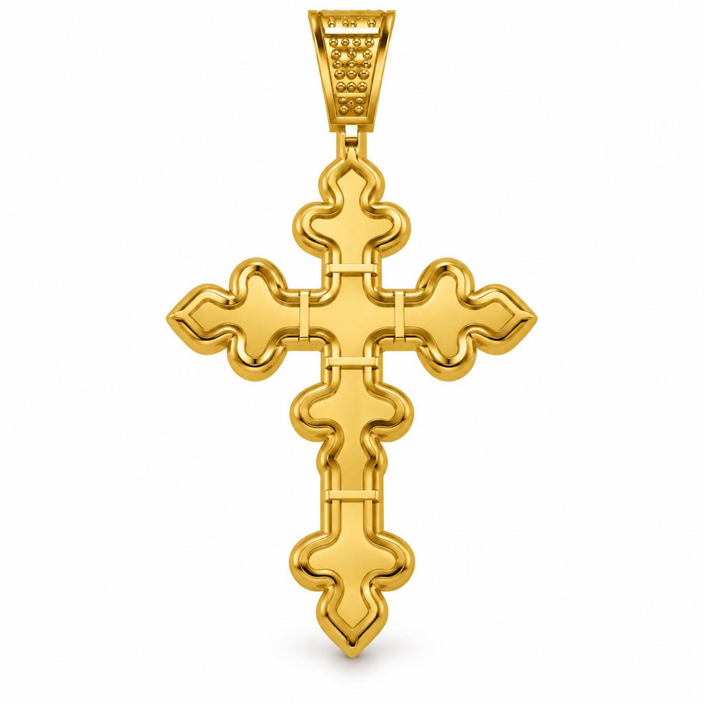 Ornate Fleur Cross Pendant, view 3