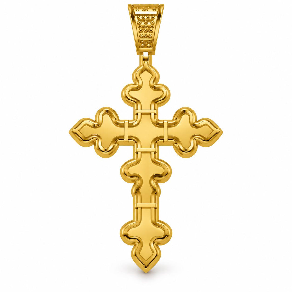 Ornate Fleur Cross Pendant, view 3