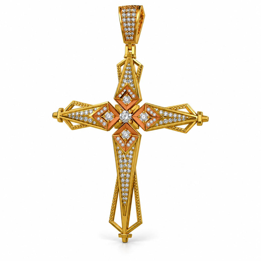 Geometric Cross Pendant, view 1