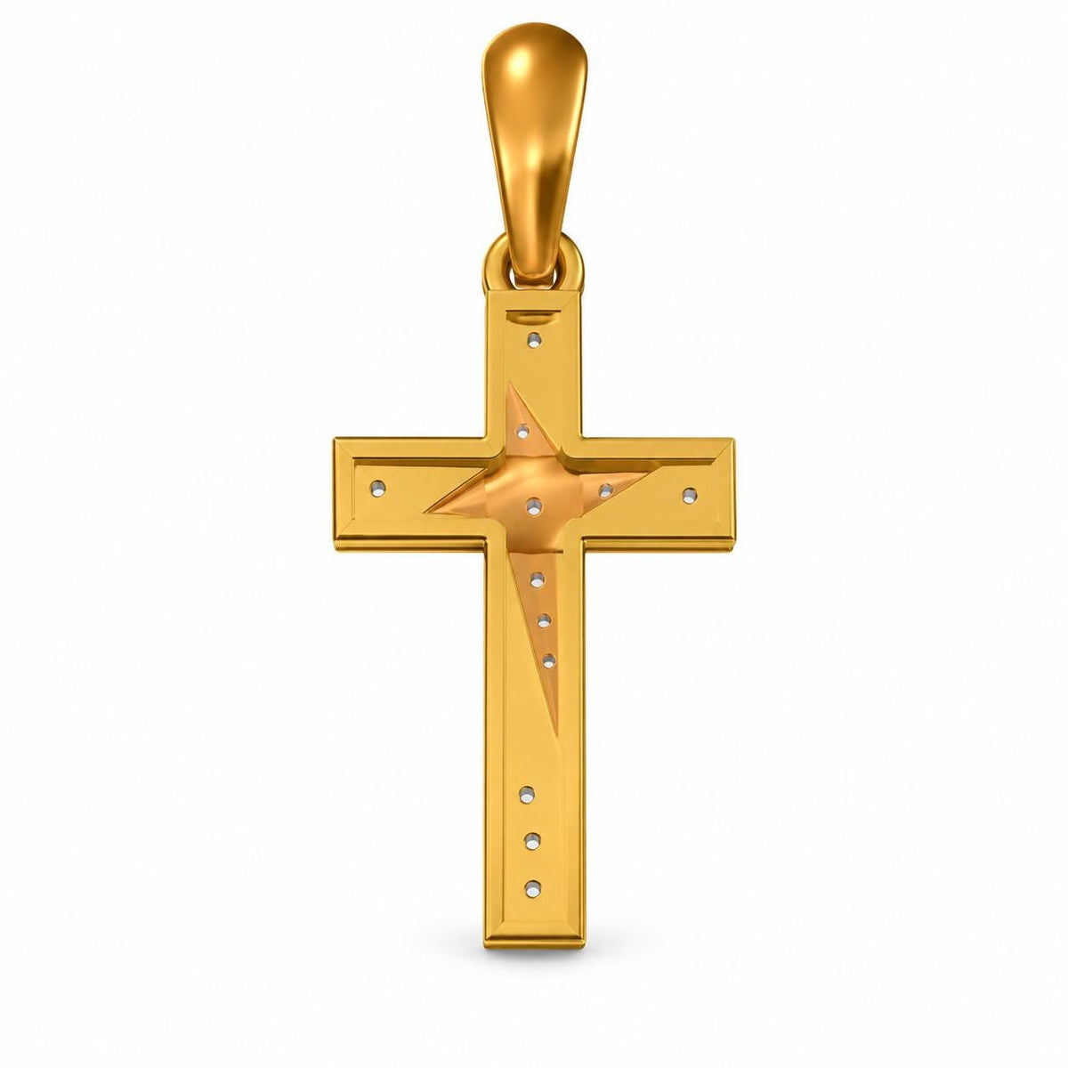 Small Geometric Cross Pendant, view 3