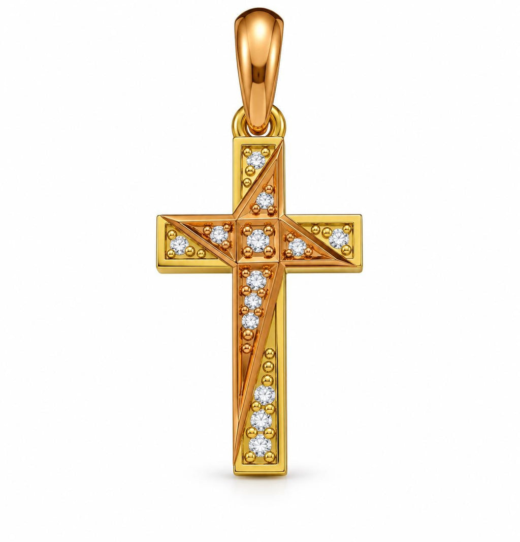 Small Geometric Cross Pendant, view 2
