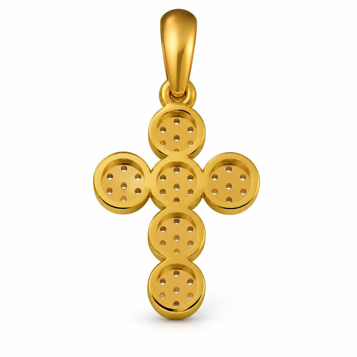 Round Cluster Cross Pendant, view 3