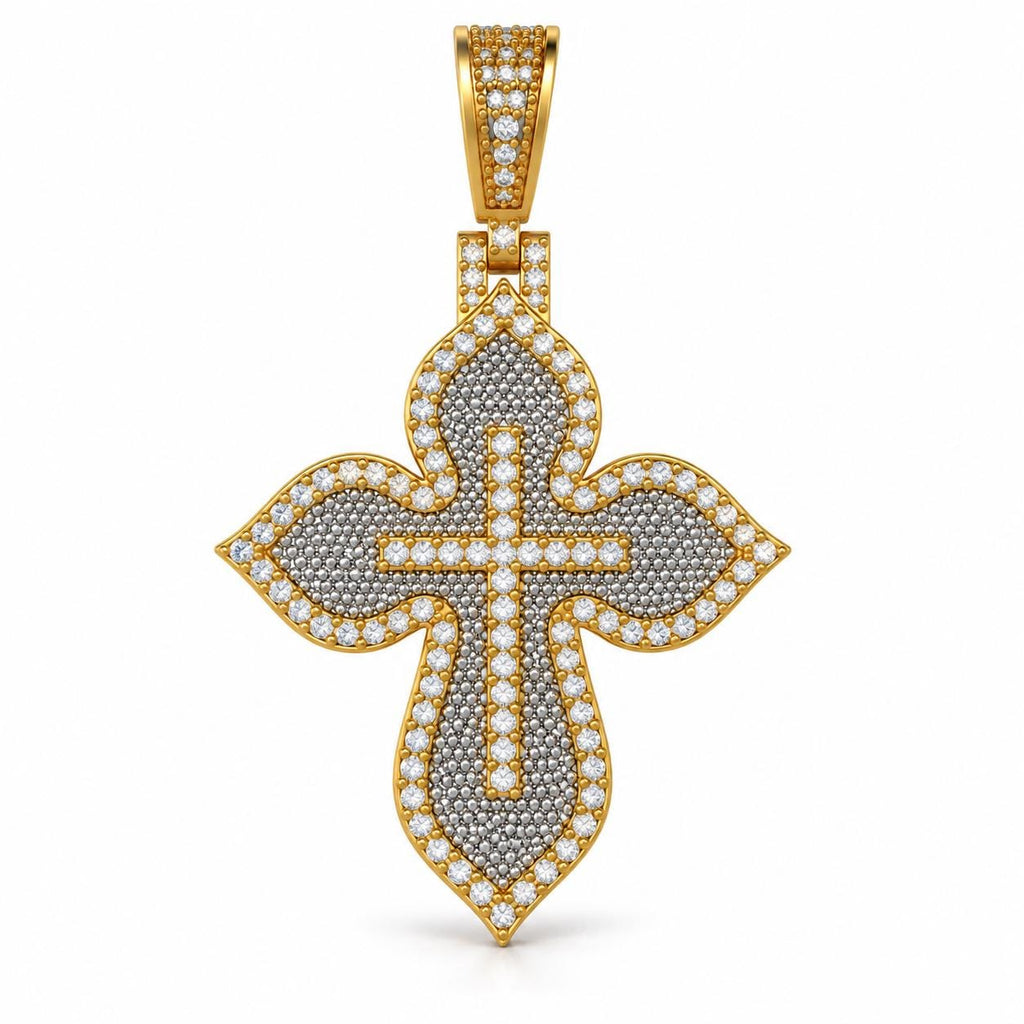 Fleur Cross Pendant, view 2