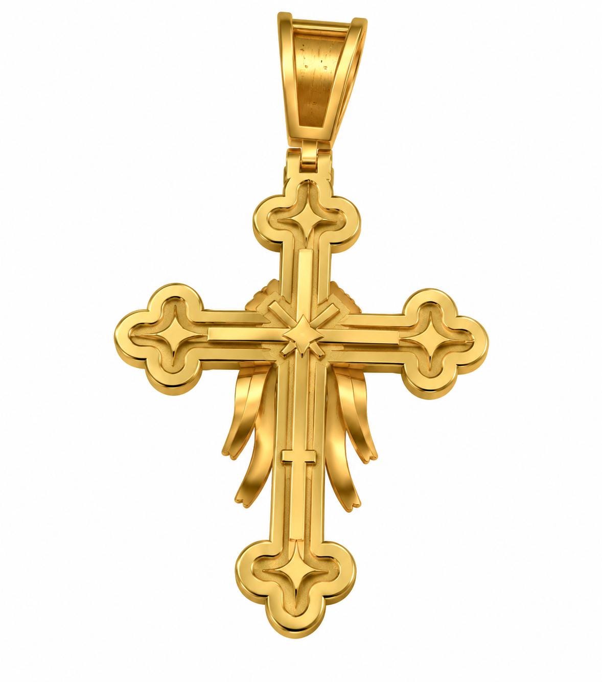 Trefoil Shield Cross Pendant, view 3