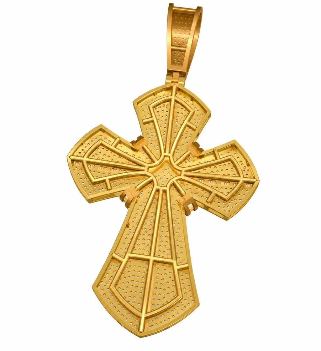 Baguette Fan Cross Pendant, view 3