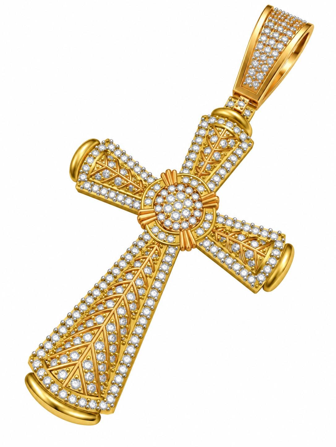 Scroll Filigree Cross Pendant, view 1