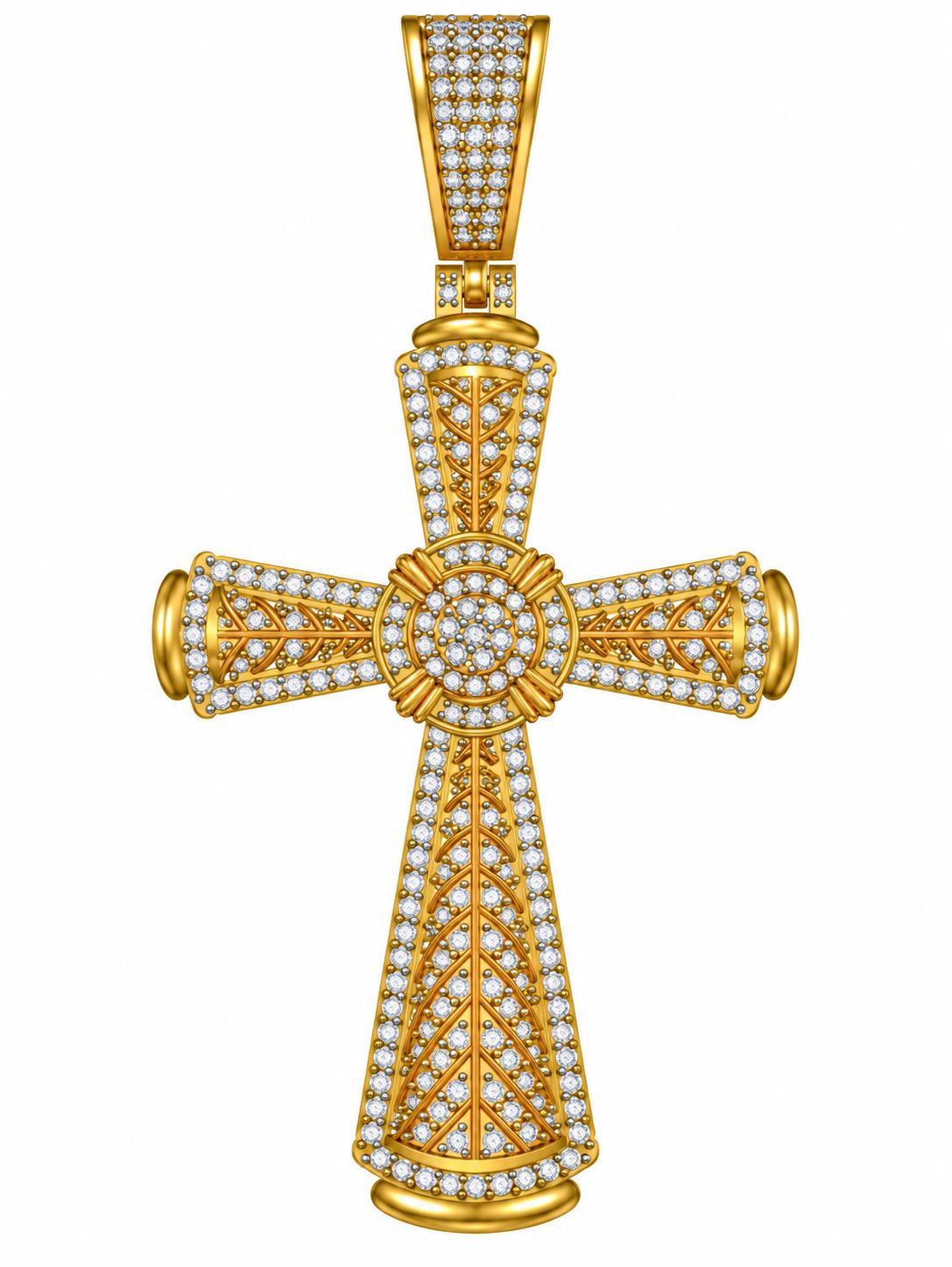 Scroll Filigree Cross Pendant, view 2