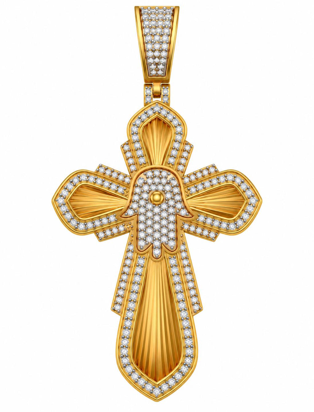 Hamsa Cross Pendant, view 2